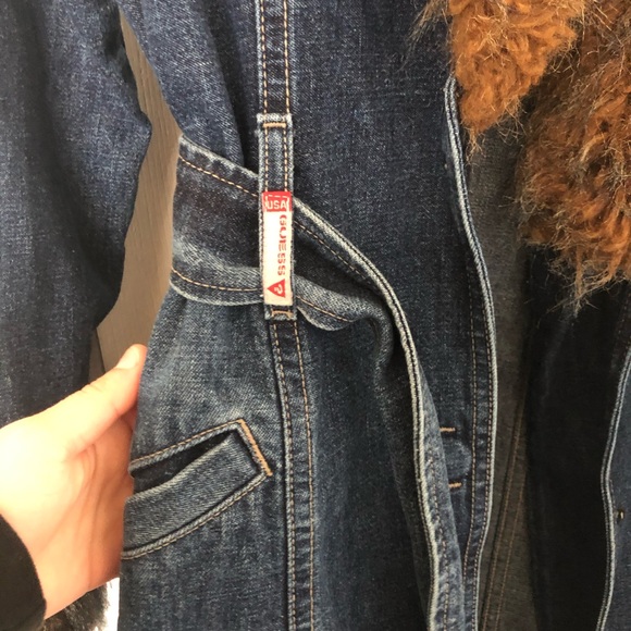 Vintage Guess Denim Trench Coat - Picture 6 of 9